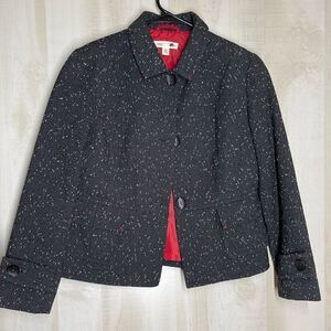 Coldwater Creek black‎ white red jacket 3 button, size 10 petite
